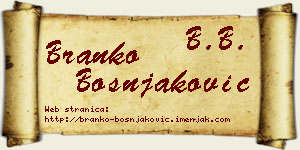 Branko Bošnjaković vizit kartica